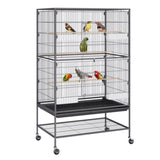 52 inch Standing Large Bird Cage, Carbon Steel Flight Bird Cage for Parakeets, Cockatiels, Parrots, V952-YTSNL312052IBWVKVV0