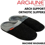 ARCHLINE Orthotic Slippers Slip On Arch Scuffs Orthopedic Moccasins in Charcoal Marle - EUR 38 V563-ARCHLINE-SLIPON-CHMARL-38