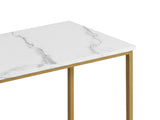 Levede Hallway Table Narrow Console Marble Effect Tabletop Adjustable Foot Pads NI1087-WH-AU