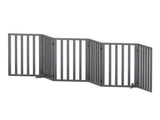 i.Pet Dog Gate Playpen Enclosure 6 Panels Pet Door Fence Wooden Play Pen Stair PET-GATE-WD-282X80-GR