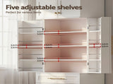 Artiss Buffet Sideboard Cabinet Pantry Kitchen Storage Cupboard Drawers Doors FUR-U-SID200-WH-ABC