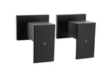 Matt Black Brass 1/4 Turn Round Hot Cold Tap Wall Set For Shower Vanity Spout V1233-CPF0272ABK