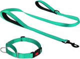 Martingale Dog Collar, 6FT Double Handle Leash for Training, Teal V1259-DP01-A-4635