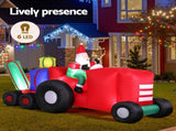 Jingle Jollys Christmas Inflatable Santa Truck 2.6M Length LED Decorations Illuminated XMAS-INF-SAN-TRUCK-9FT