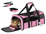 Pink Large Cat & Small Dog Carrier - Soft-Sided, Foldable & Breathable Pet Travel Bag V888-ELOSUNG38486