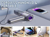 Cordless Handheld Vacuum & Air Duster with Dual Suction/Blow Modes, Transparent Dust Cup, USB-C V1107-CS-WSCZXCQ