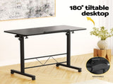Artiss Laptop Desk Table Height Adjustable Wooden Bed Side Tables 80CM Black LA-DESK-80T-BK