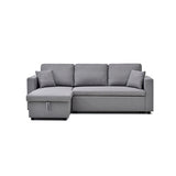 Multifunctional Sofa Bed Fabric Upholstery Chaise Section Comfy Cushions Armrests V43-SOF-SWK-GR