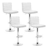 Artiss 4x Bar Stools Padded Leather Gas Lift White BA-K-710N-WHX4