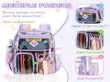 Black Clear Transparent Backpack - Stylish PVC School Bag with Multiple Pockets V888-ELOSUNG16248