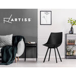 Artiss Dining Chairs Set of 2 PU Leather Plastic Metal Black UPHO-C-DIN-5221-BKX2