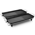 SOGA 2X 48cm Electric BBQ Grill Teppanyaki Tough Non-Stick Surface Hot Plate Kitchen 3-5 Person KOREANBBQPLATE48CMX2