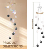 Hanging Disco Ball Decor, Built With Bamboo Ring and Cotton Rope, Lightweight Stable, and Long V1369-AZ3-W-12016