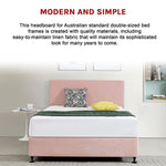 Linen Fabric Double Bed Deluxe Headboard Bedhead - Pale Pink V63-839461