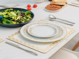 8 Pcs Clevinger MDF Placemats and Coasters Gold Border V1181-CV0291-CV0292