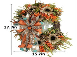 17.7 Inch Fall Wreaths for Front Artificial Autumn Simulated Plant Decoration in Front of The V1366-AZ2-W-20038