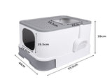 PaWz Cat Litter Box Fully Enclosed Kitty Grey PT1016-GY