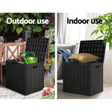 Gardeon Outdoor Storage Box 118L Container Lockable Garden Toy Tool Shed Black OSB-C-118L-BK