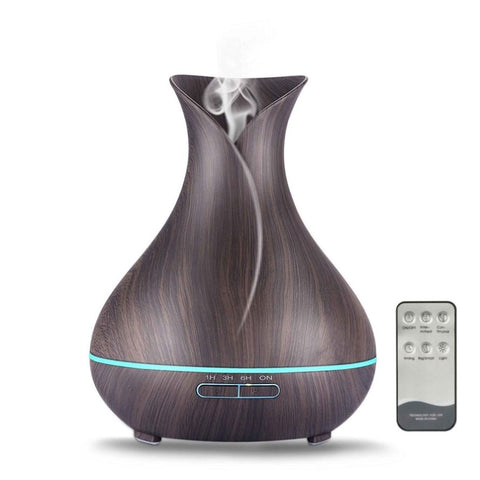 Essential Oil Aroma Diffuser and Remote - 400ml Tulip Dark Ultrasonic Humidifier V238-SUPDZ-31493469700176