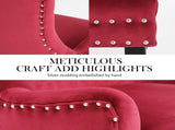 French Provincial Dining Chair Ring Studded Velvet Rubberwood Leg LISSE BORDEAUX RED V274-FT-VFC-1141-RD1