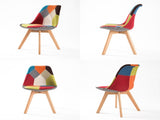 2X Retro Dining Cafe Chair Padded Seat MULTI COLOUR V274-FT-J900B-MUT2