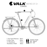 Valk Metro ST 5 + Electric Bike, Mid-Drive, Step-Through, Large, White V219-BIKECBVAL4SMA