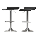 Artiss 2x Bar Stools Faux Leather Chair Black BA-K-509-BK-X2