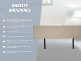 Linen Fabric Double Bed Headboard Bedhead - Beige V63-800807