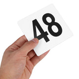50pcs White Double-Sided PVC Table Number Cards for Weddings, Receptions, Restaurants, Events with V1370-AZ4-14595