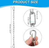 Tutuviw Stainless Steel Link Chain,2PCs Stainless Steel Link Heavy Duty Coil Chain with 4 Carabiner, V1189-WXFWAL-20260319-00362