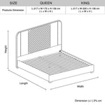 Halcyon Bed Frame Air Leather Padded Upholstery High Quality Slats Polished Stainless Steel Feet V43-BED-HAL-KBL