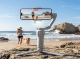 Devanti 3-Axis Handheld Gimbal Stabilizer for Smartphone & Tripod AI Tracking Fill Light PSL-L7PRO-360-GY