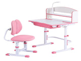 Keezi Kids Study Desk Chair Set Adjustable Ergonomic Table LED Lamp Pink KTC-A-STU-FA-PK