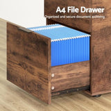 Artiss Filing Cabinet Files Storage Office Shelves File Organiser Rustic Brown 2 Drawer FURNI-B-CAB-2T-RW