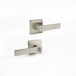 Door Handle Set Lever Key Lock Function Square Satin Nickel V63-837411