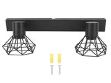 Ceiling Track Light Fixture E14 Lamp Holder Adjustable 2 Head Vintage Tracking Light Kit Hardwired V1294-YM0703-3119230087811