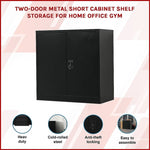 Two-Door Metal Short Cabinet Shelf Storage for Home Office Gym V63-844401