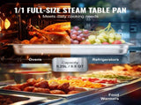 6 Pack Hotel Pans, Full Size Anti-Jam Steam 0.8mm Thick Stainless Steel Restaurant Steam Table V952-11QCCPWG25YCP9ZNIV0