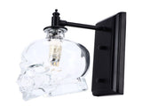 Vintage Wall Lamp Iron Glass Skull Shape Industrial Wall Mounted Light with G9 Bulb for Bedroom V1294-YM0715-3119210290811