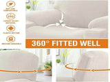 Power Lift Recliner Chair Cover, Stretch Jacquard Fitted Slipcover with Side Pocket, Cream V1188-MS-721-275