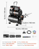 VEVOR Airbrush Kit Air Brush Kit 1/6 HP Air Compressor 3 Airbrushes 3 Tips Tank V952-JCBTZ2G3AGYQKLI8X001V3