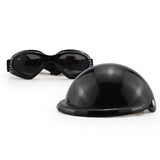 Size M Black Pet Helmet & Goggles Set - Adjustable Safety Gear for Dogs, UV Protection, Durable ABS V888-ELOSUNG17329