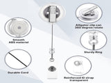 100 Pcs Translucent Retractable Badge Reels Round ID Badge Holders Nursing Name Reels with Swivel V1258-DP02-C-3171