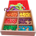 Froebel Gifts J2- Pegs And Lacing Box V59-472