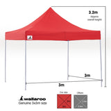 Wallaroo 3x3 PopUp Red Gazebo Marquee Outdoor Tent GAZ-POP-3X3-RD