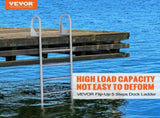 Dock Ladder, Flip-Up 5 Steps, 350 lbs Load Capacity, Aluminum Alloy Pontoon Boat Ladder with 2'' V952-MTZTSFSJFHXJD7UOHV0