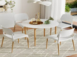 1 Artiss Dining Table and 4 Chairs Set White Wood DSET-TAB01-086-WHX4