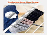 2-Tier Foldable Clothes Drying Rack with Sock Clips & 31 Drying Rods White V952-LDSLYJAX6014YHE3H001V0