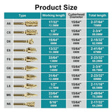 10Pc Titanium Gold Carbide Burr Set 1/4" Hex Quick Change Shank Die Grinding Bit V465-86624