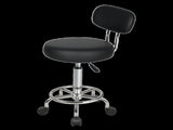 Levede Swivel Office Chair Round Rolling Stools PU Leather Height Adjustable BR1071-BK-M-AU